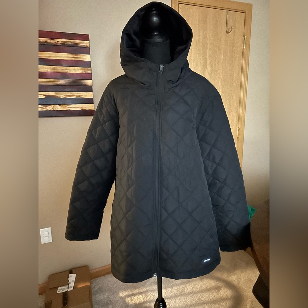 NWOT- Lands' End Women's Quilted Jacket in Black in 3X